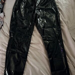 Sleek Black Vinyl Pants